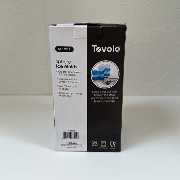 TEVOLO Sphere Ice Molds Slow Melting Ball Shaped Cocktail Ice 2 Molds - Picture 3 of 3